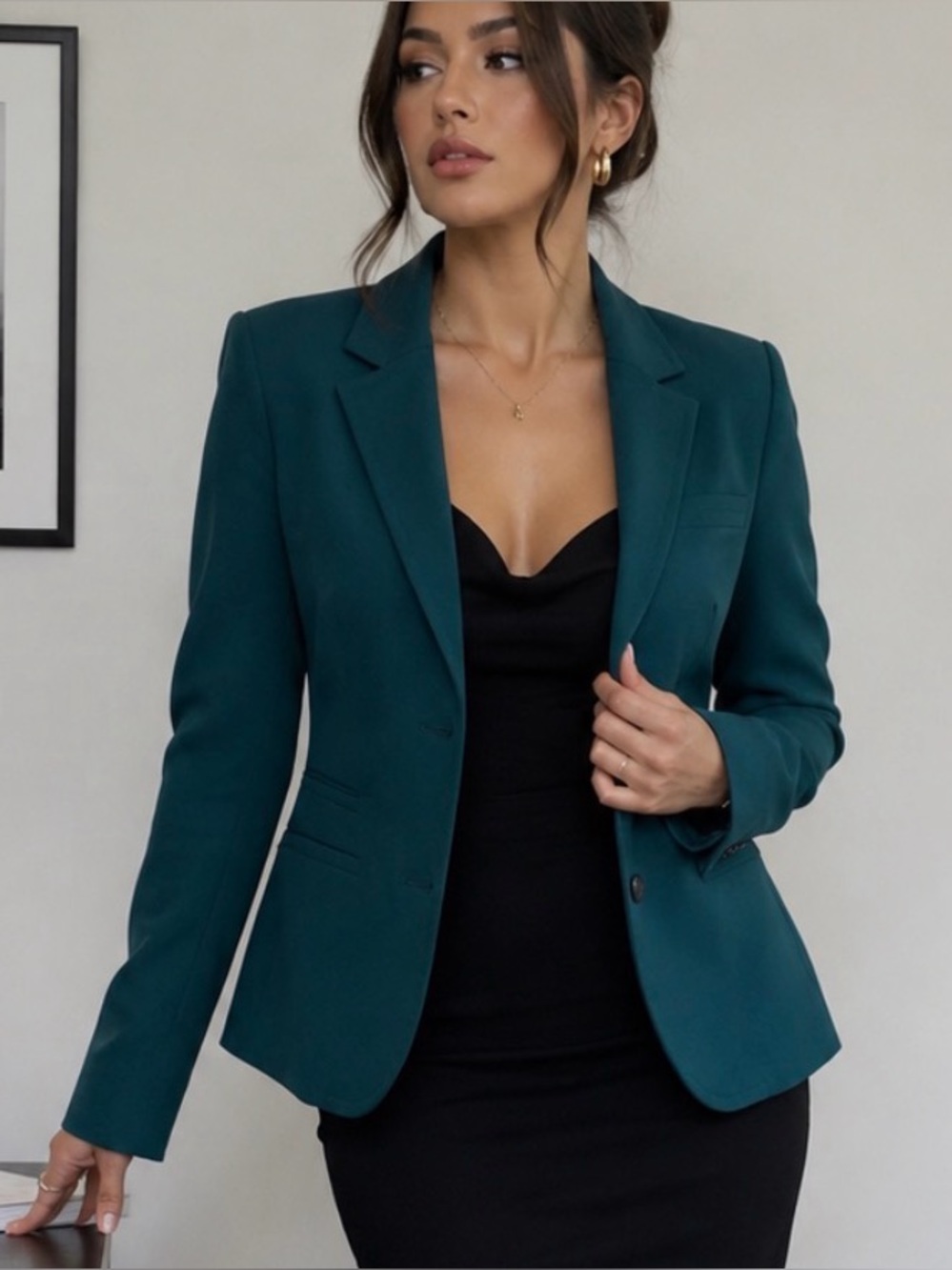 Banana Republic Teal Tailored Blazer Jacket Women's Size 4 Career Office